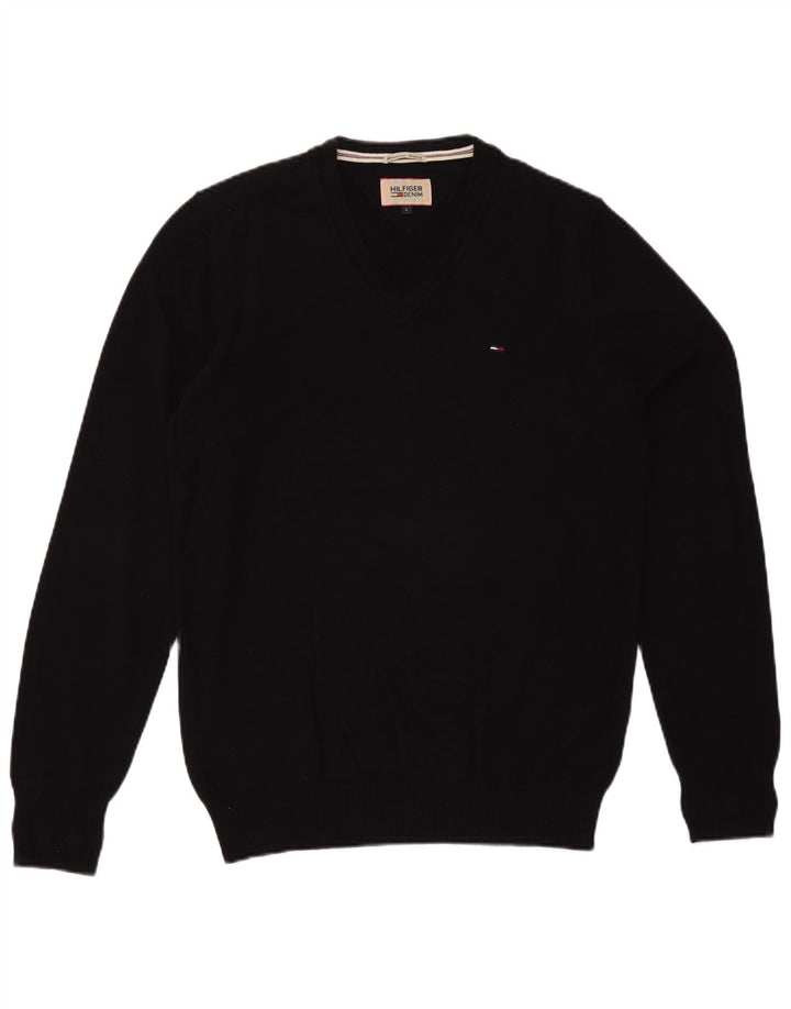 Tommy Hilfiger Herre V-hals sweater Stor Sort Bomuld