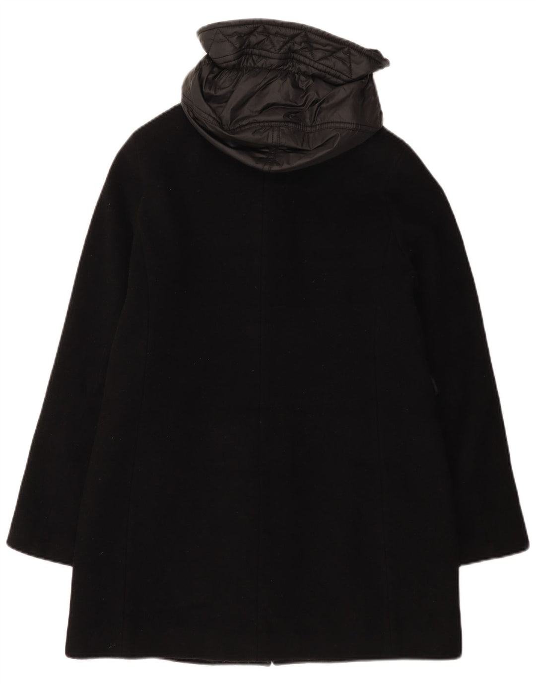 Fay Womens Toggle Hooded Windbreaker Coat UK 14 Large Black Wool