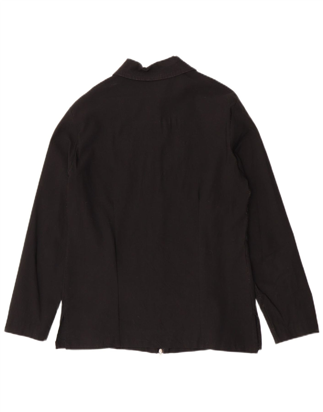 Vintage Dame Blouson Jacket UK 14 Medium Black Viscose