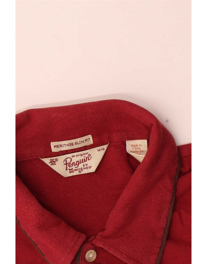 Penguin Heritage Slim Fit Polo Shirt Medium Rød Bomuld