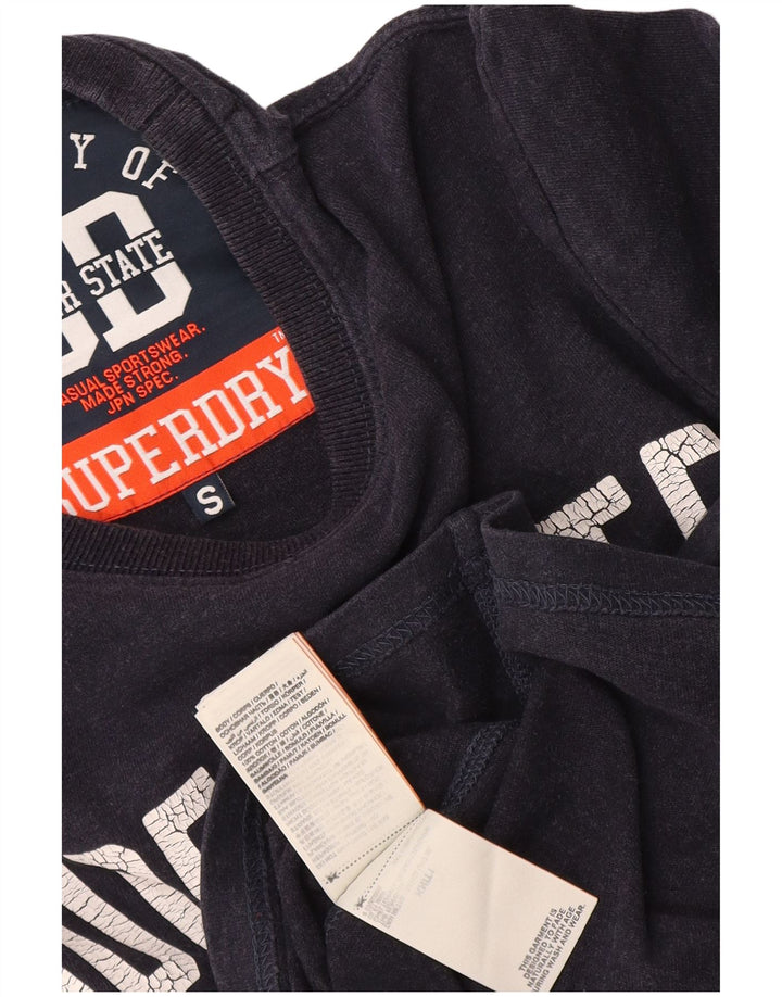 Superdry Herre grafisk top Langærmet lille marineblå bomuld