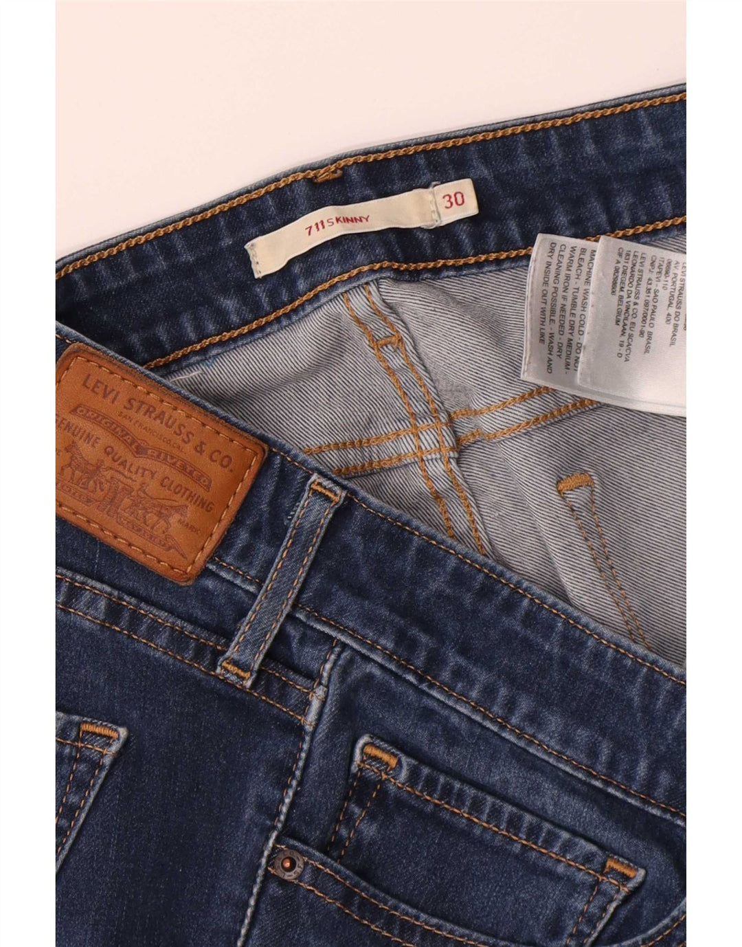 Levi's Dame 711 Skinny Jeans W30 L29 Blå Bomuld