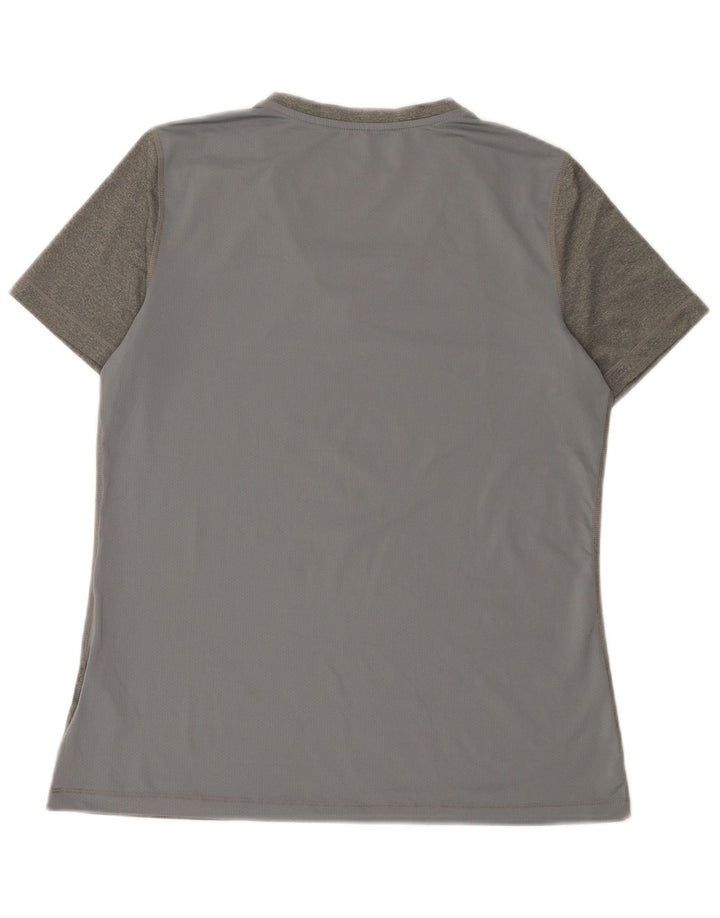 Nike Dame Dri Fit T-Shirt Top UK 14 Stor Grå Polyester