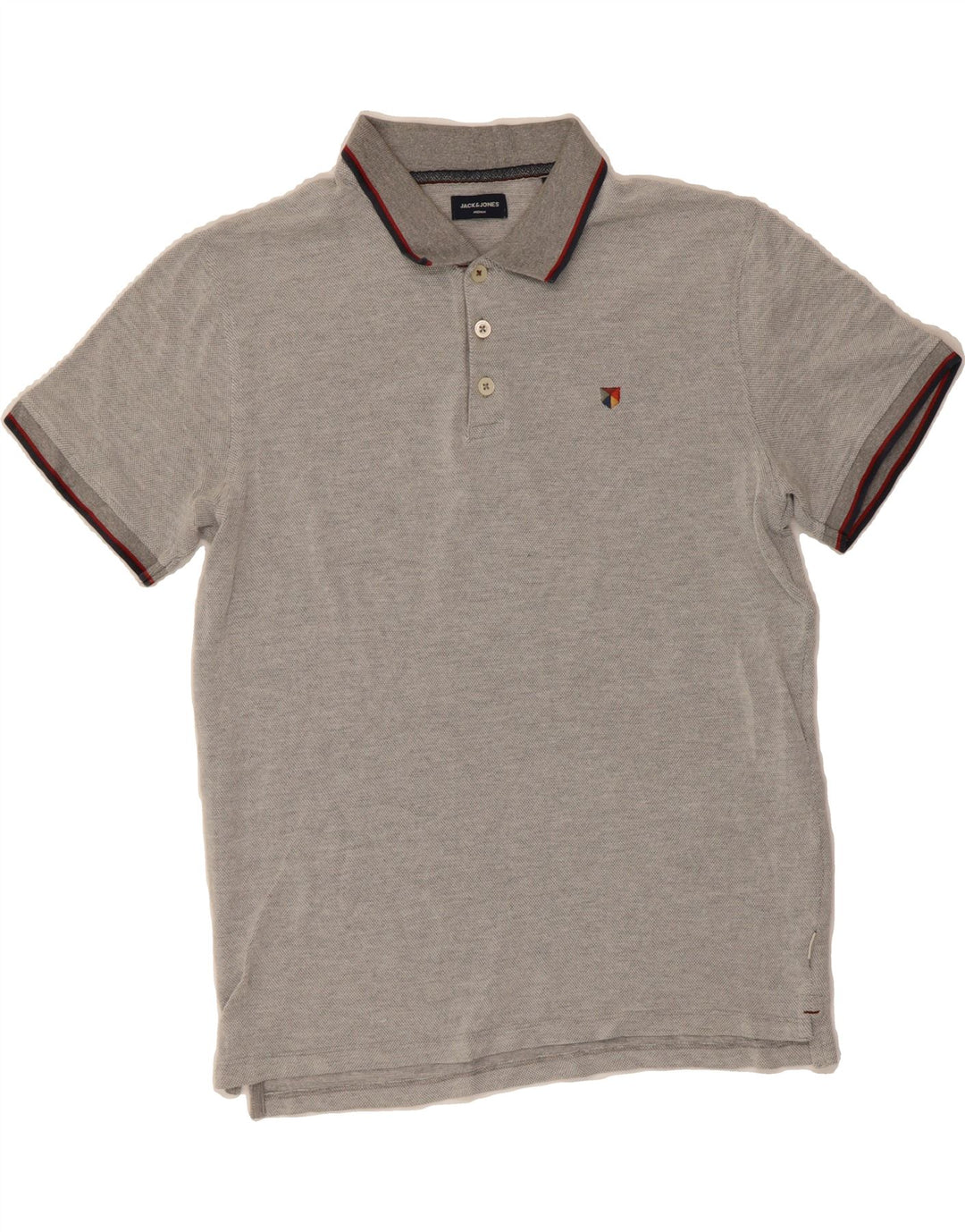JACK & JONES Boys Polo Shirt 15-16 Years Large Grey Cotton Vintage Jack & Jones and Second-Hand Jack & Jones from Messina Hembry 