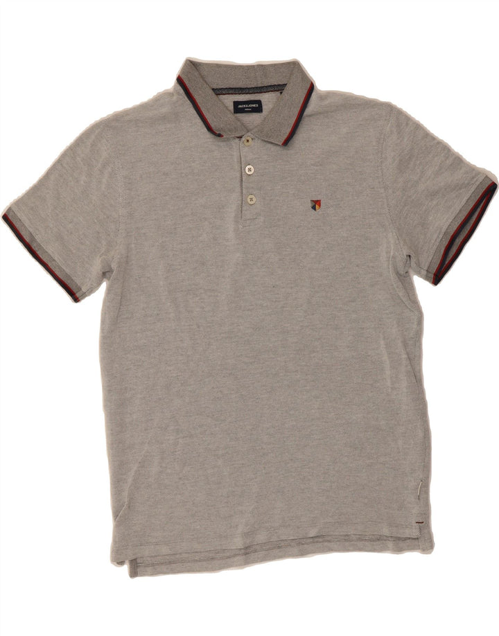 JACK & JONES Boys Polo Shirt 15-16 Years Large Grey Cotton Vintage Jack & Jones and Second-Hand Jack & Jones from Messina Hembry 