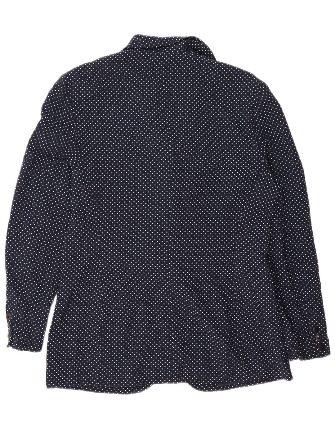 VINTAGE Dame 1-knaps blazerjakke UK 14 Mellem marineblå plettet