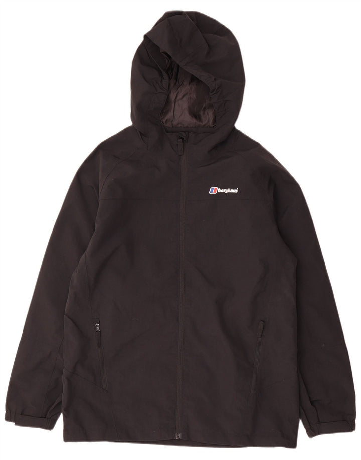 Berghaus Regnjakke med hætte til drenge 12-13 år Sort polyester