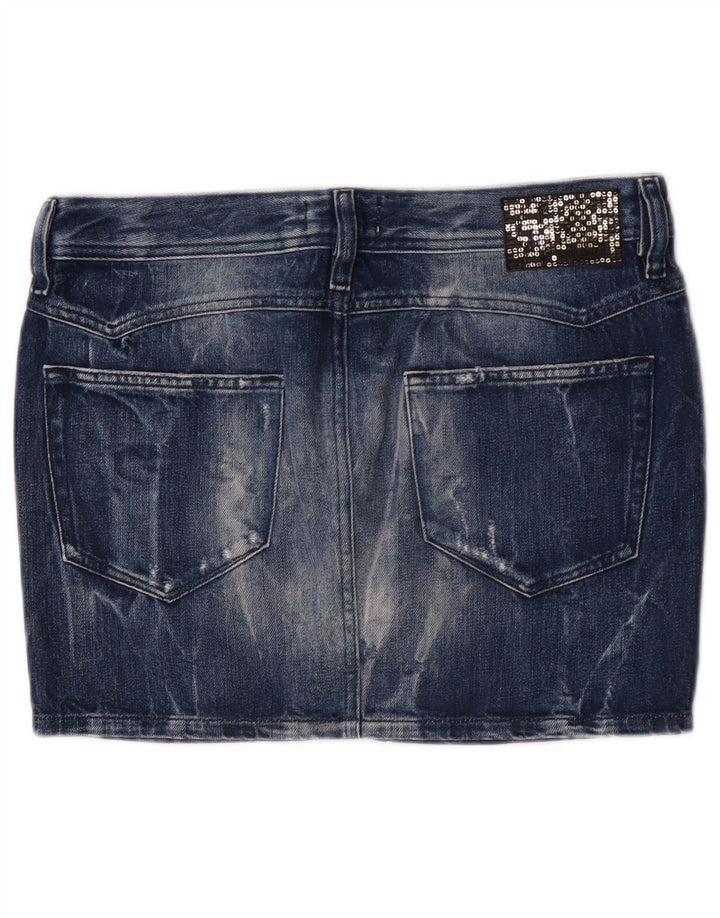 Diesel Dame Mini Denim Nederdel W28 Medium Blue Bomuld