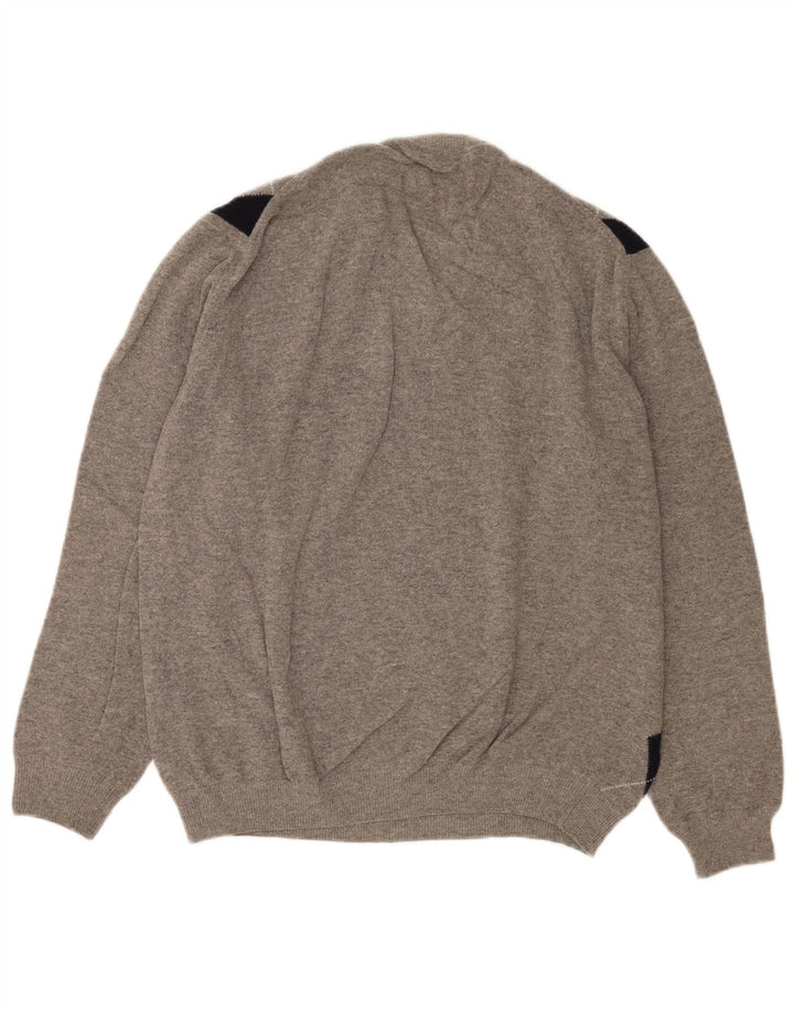 Rifle Herre V-hals trøje Sweater Stor Grå Argyle/Diamond Wool