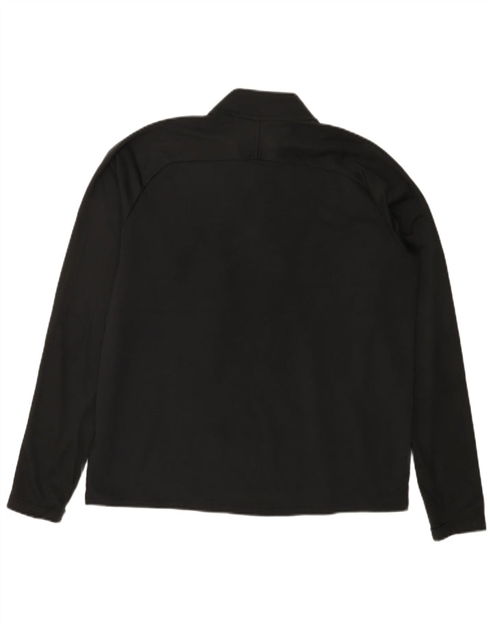 NIKE Herre Dri Fit Pullover med lynlås-hals Træningsdragt Top Stor sort farveblok