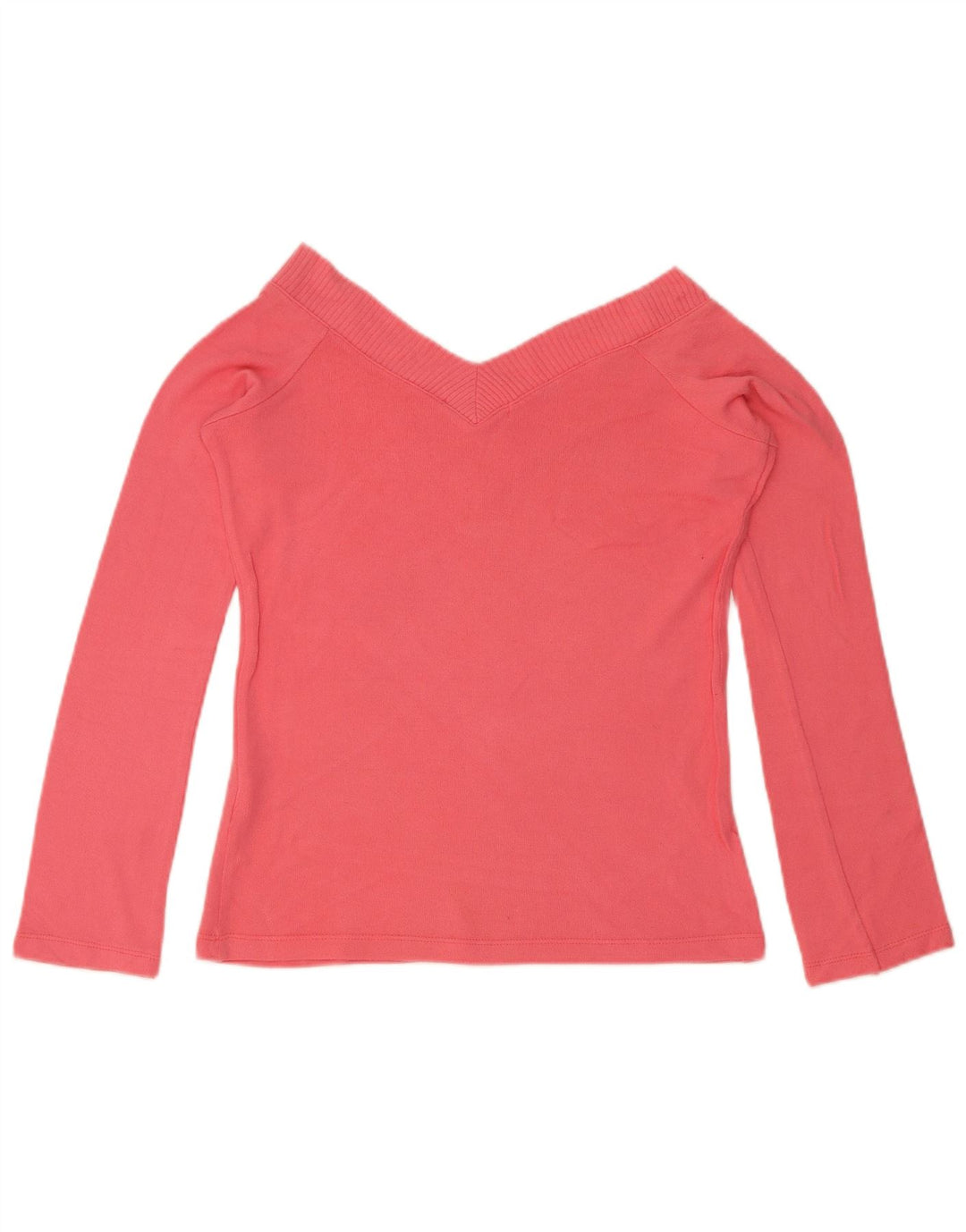 Zara Dame Top Langærmet UK 12 Large Pink Viscose