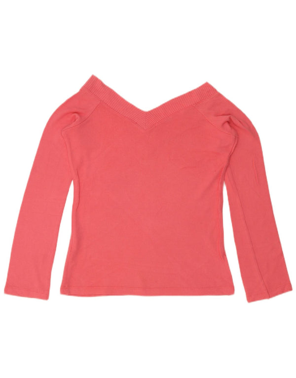 Zara Dame Top Langærmet UK 12 Large Pink Viscose