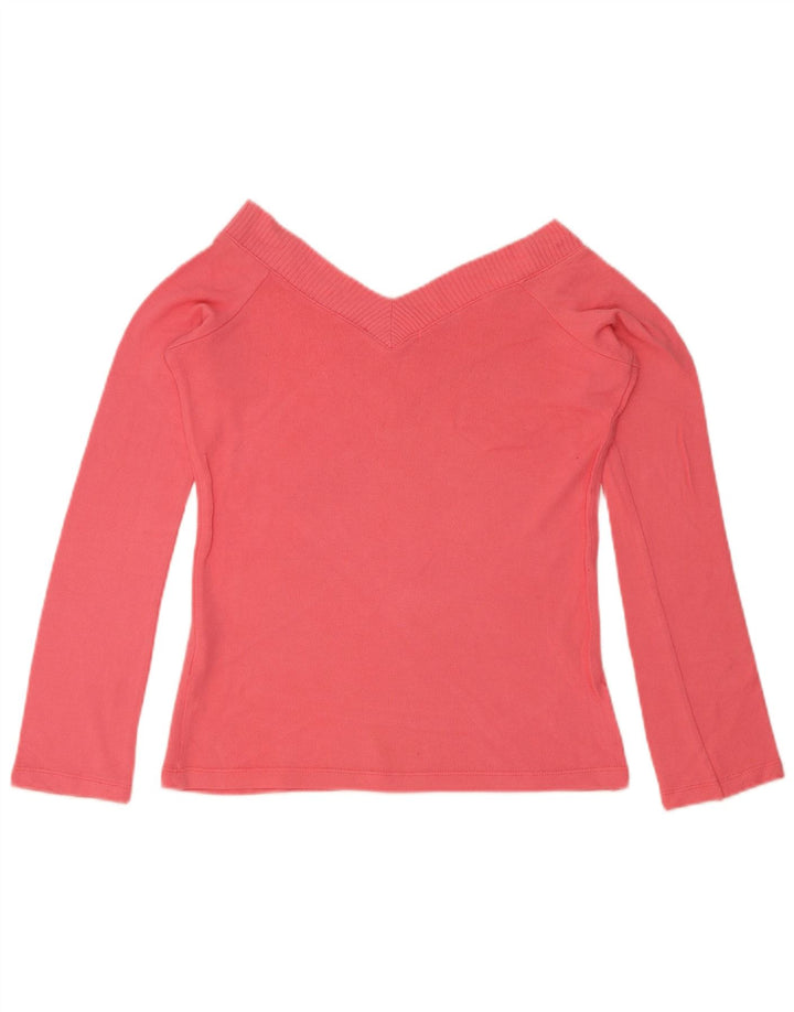 Zara Dame Top Langærmet UK 12 Large Pink Viscose
