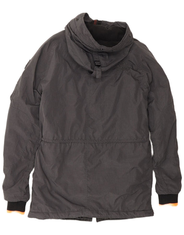Superdry Parkajakke med hætte til mænd UK 38 Medium Grey Nylon