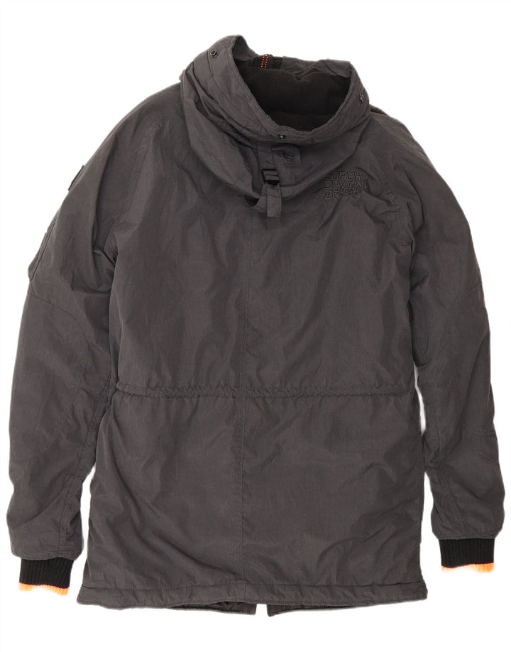 Superdry Parkajakke med hætte til mænd UK 38 Medium Grey Nylon