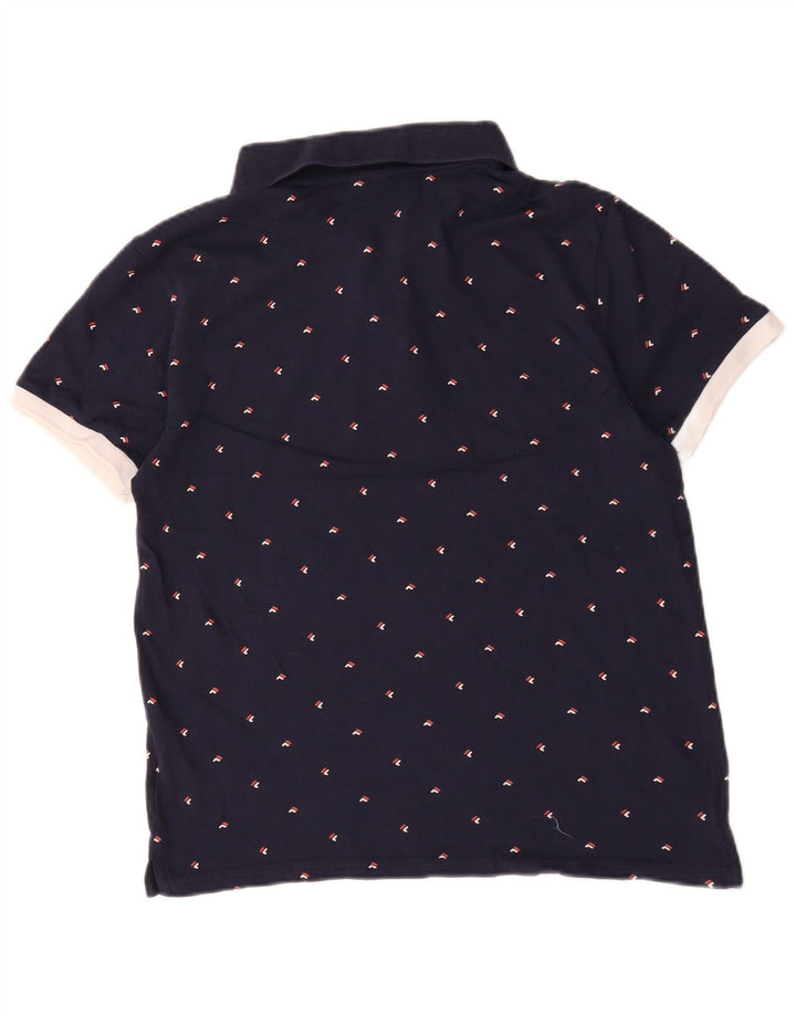 Fila Poloskjorte til mænd XL Navyblå Flecked Bomuld