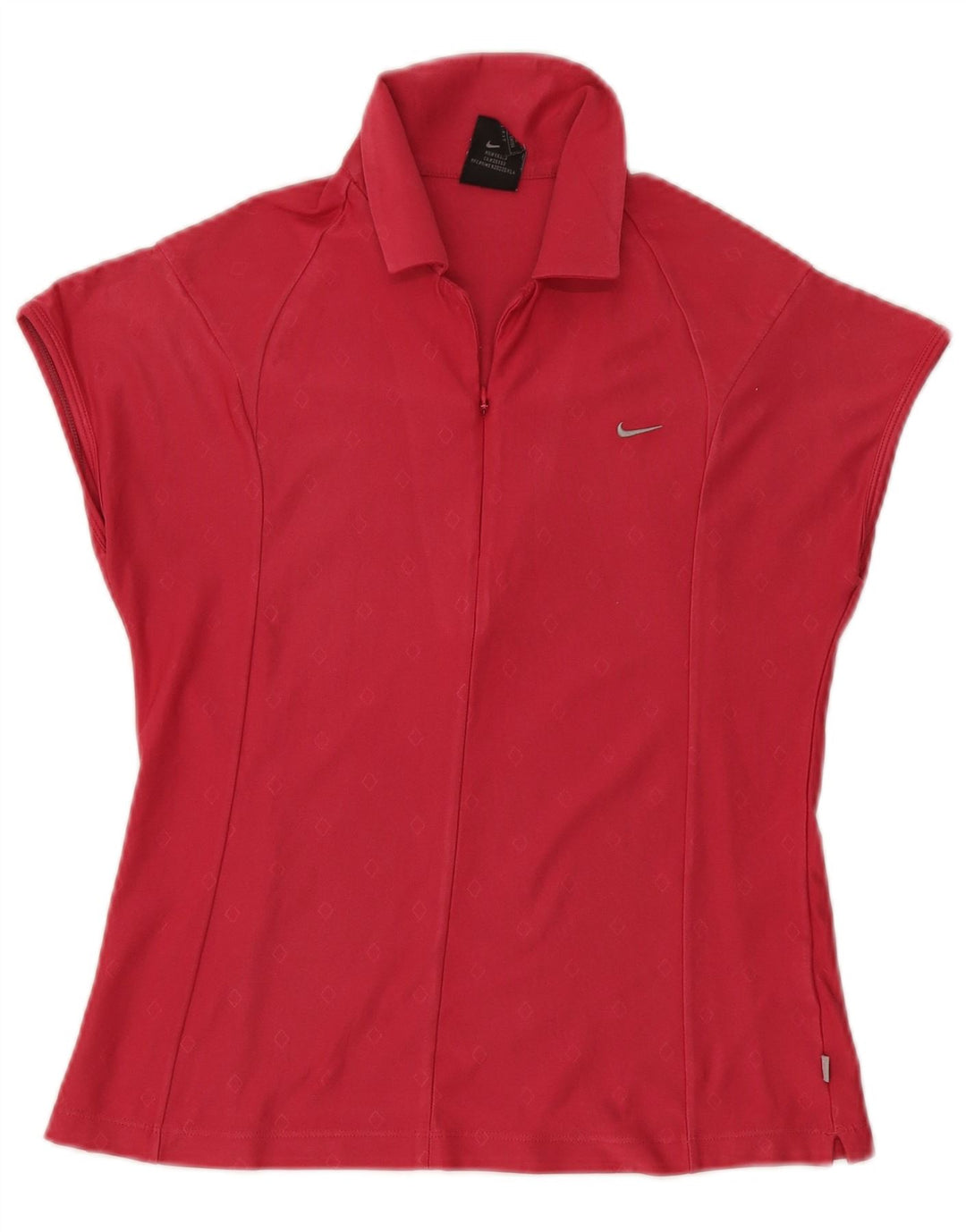 Nike Dame Polo Shirt UK 10/12 Medium Pink Geometric