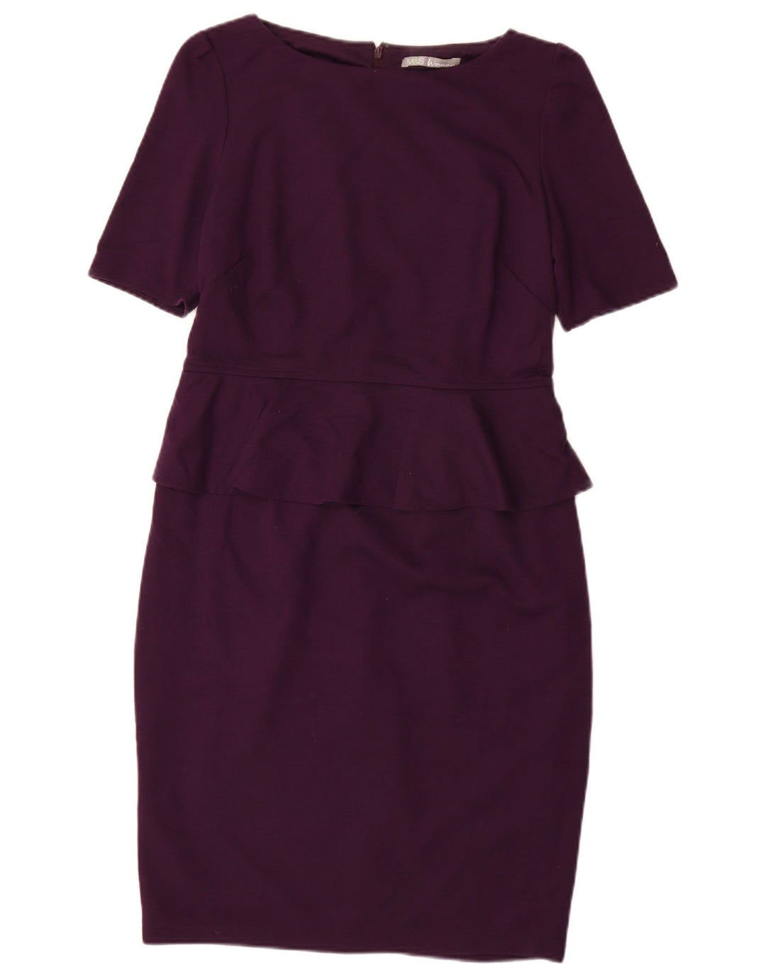 MARKS & SPENCER Peplum-kjole til kvinder DK 14 Medium Lilla Polyester