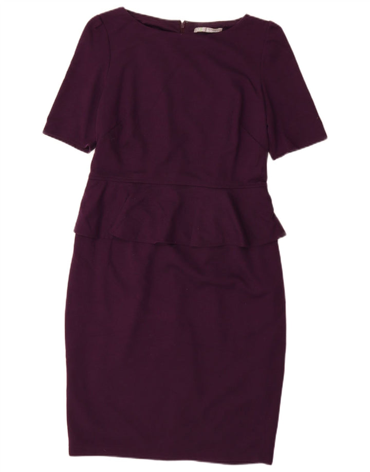 MARKS & SPENCER Peplum-kjole til kvinder DK 14 Medium Lilla Polyester