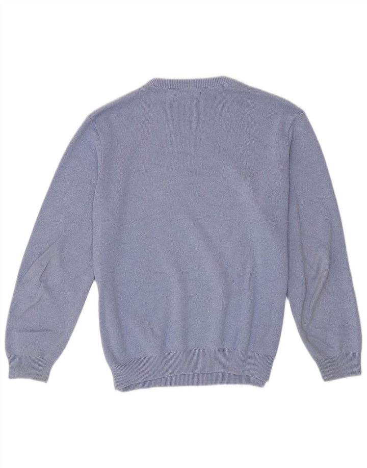 Zara Herre sweater med rund hals, mellemblå