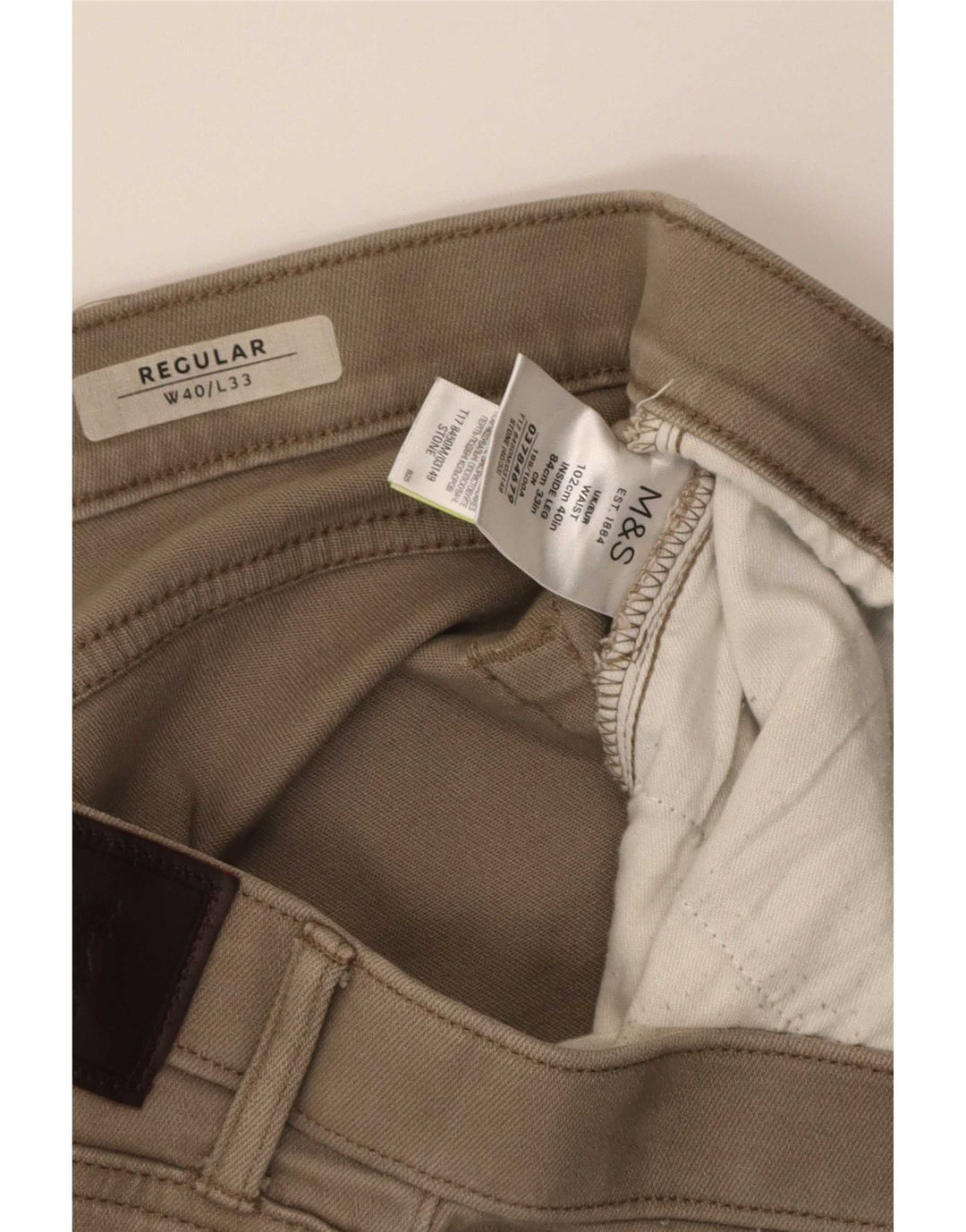Marks & Spencer Lige Regular Casual Bukser til kvinder W40 L33 Beige
