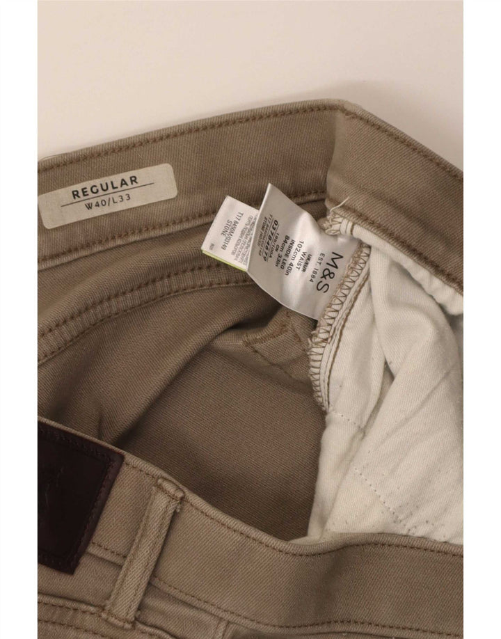 Marks & Spencer Lige Regular Casual Bukser til kvinder W40 L33 Beige