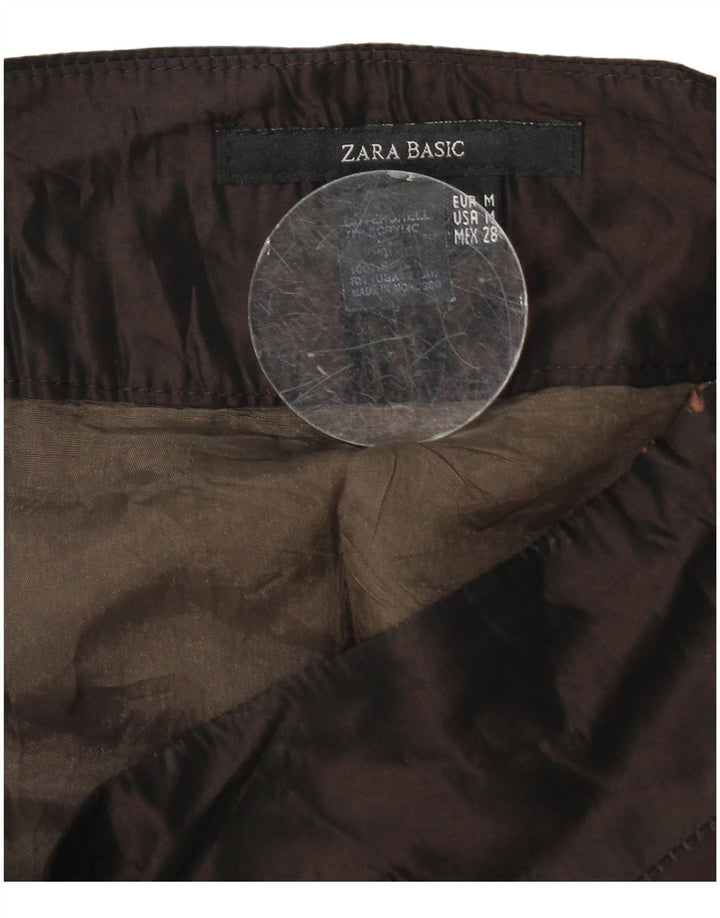 Zara Dame A-Line nederdel Medium W28 Brun Rayon