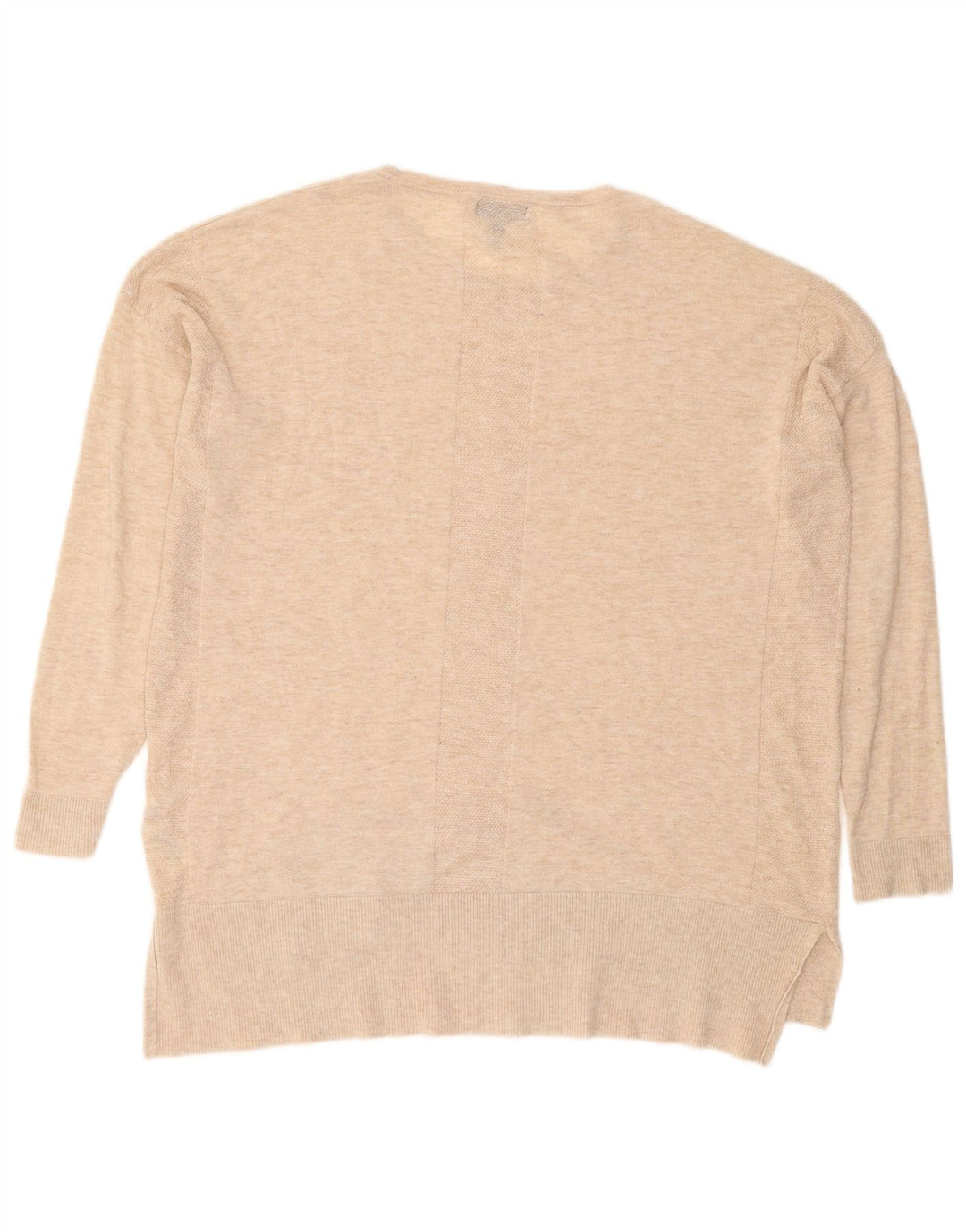 TOPSHOP Womens Oversized Crew Neck Jumper Sweater UK 14 Large Beige