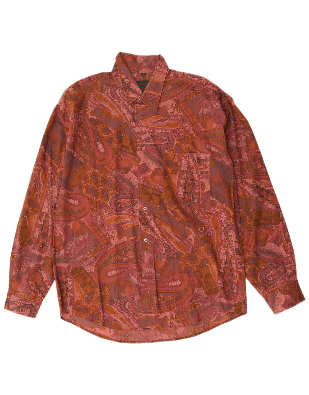Vintage herreskjorte stor pink Paisley
