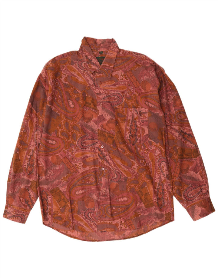 Vintage herreskjorte stor pink Paisley