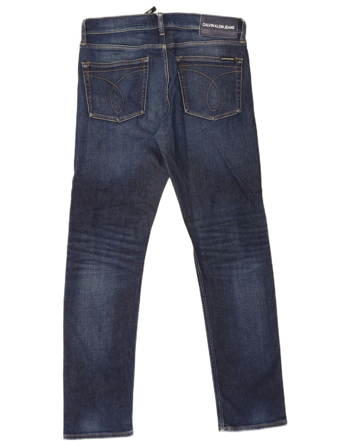 Calvin Klein Herre Slim Jeans W32 L32 Marineblå Bomuld