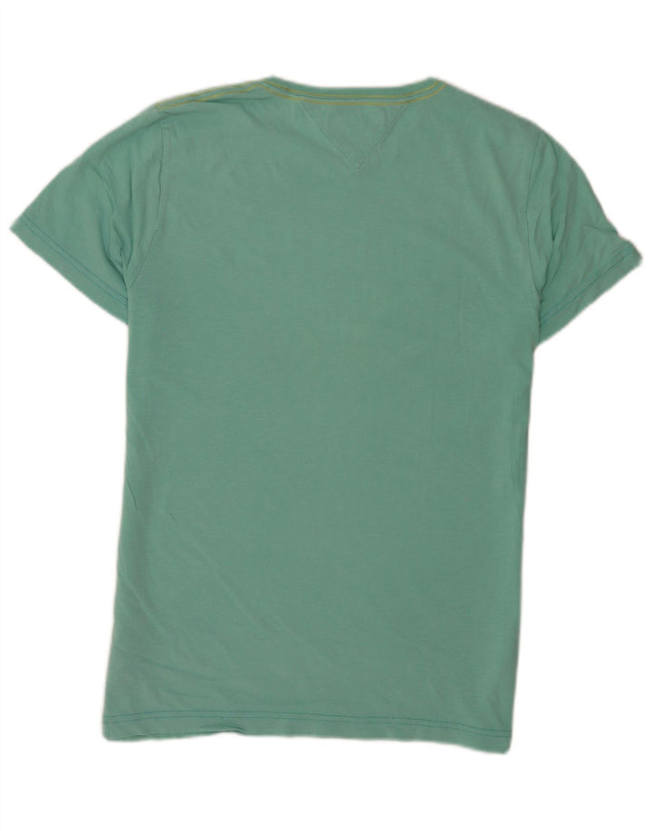 Tommy Hilfiger Herre grafisk T-shirt Top Medium turkis bomuld