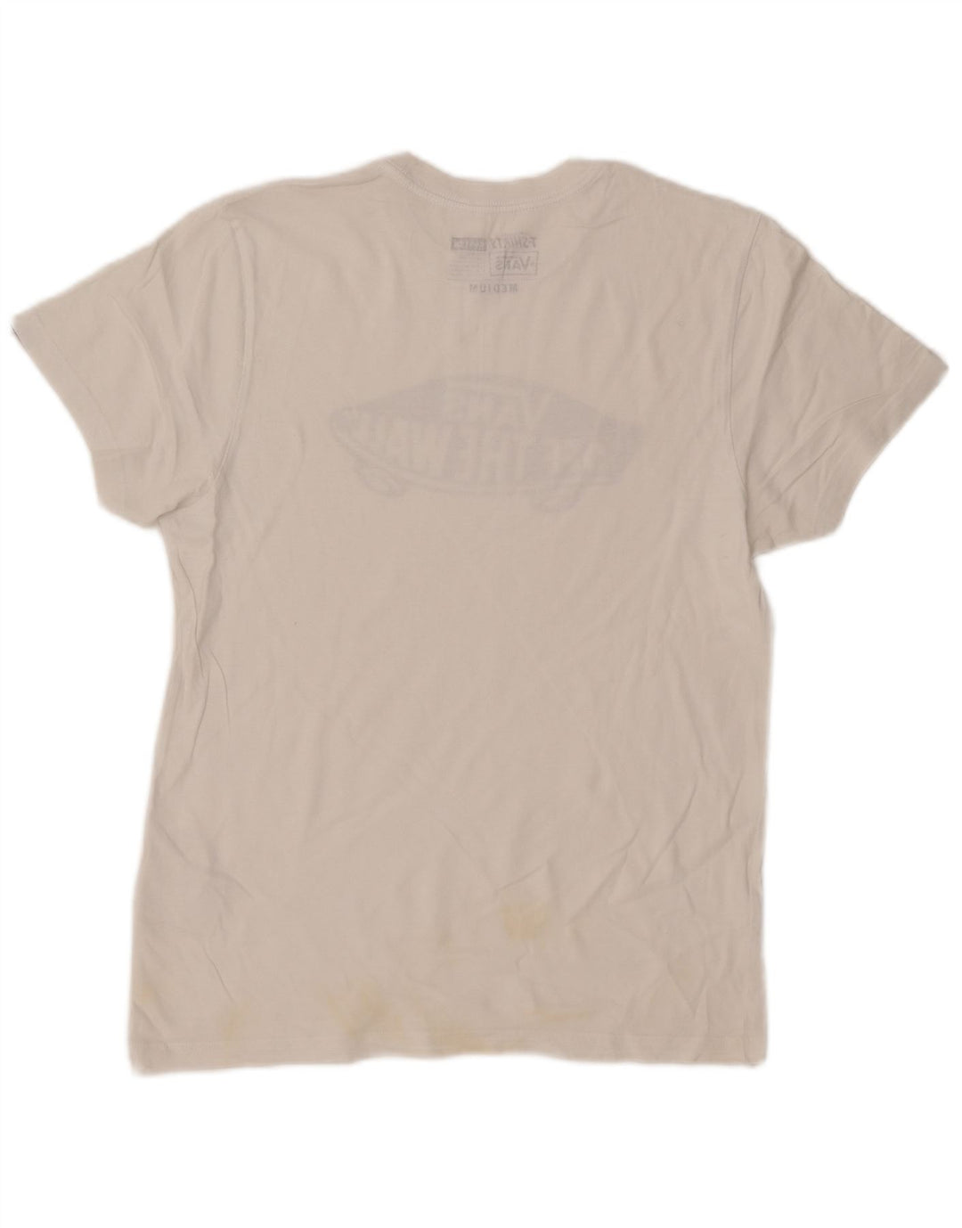 Vans Herre Custom Fit Grafisk T-shirt Top Medium Hvid Bomuld