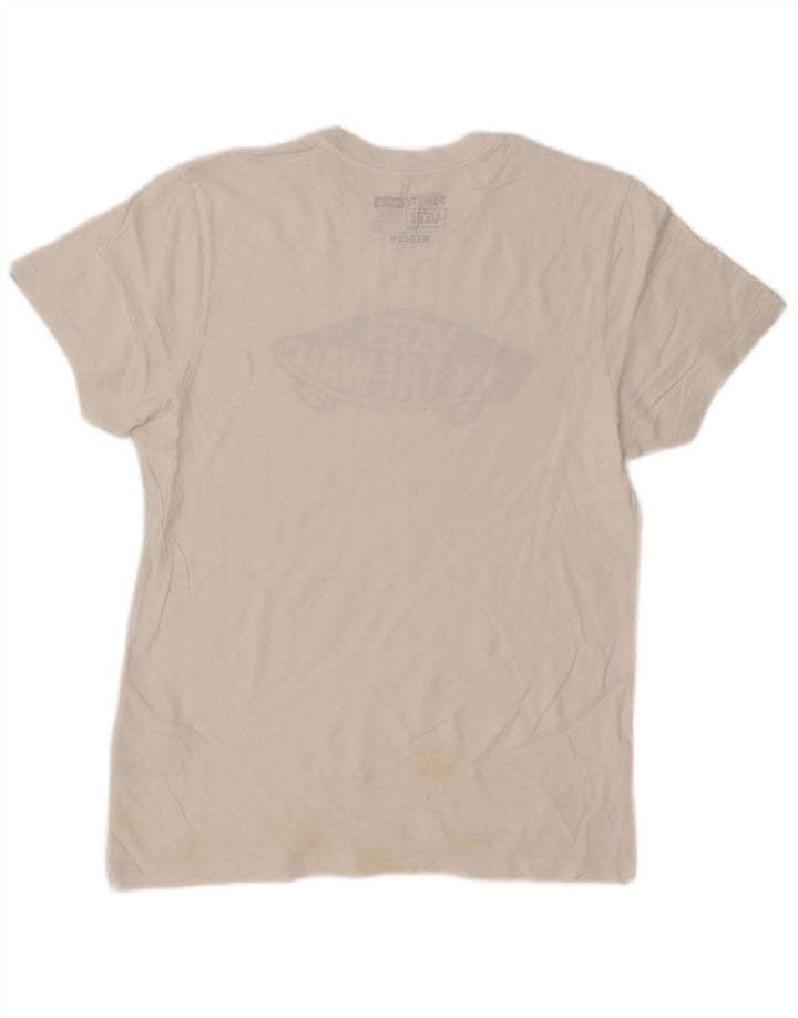 Vans Herre Custom Fit Grafisk T-shirt Top Medium Hvid Bomuld