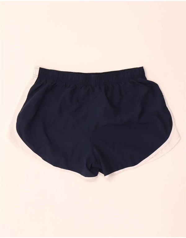Nike Dame Dri Fit sportsshorts UK 18 XL Navy Blue Colourblock Polyester