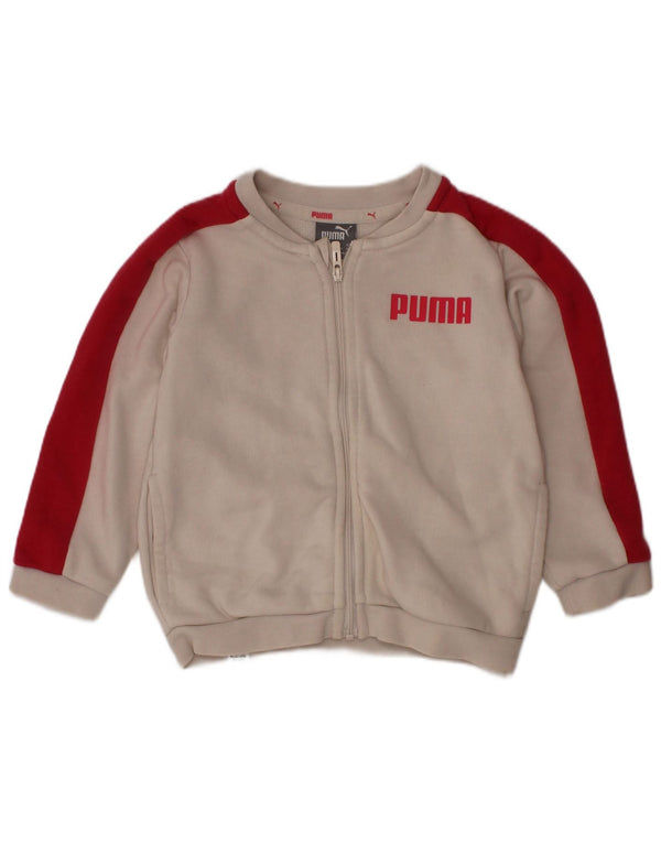PUMA Baby Girls Grafisk træningsdragt topjakke 9-12 måneder Hvid Colourblock