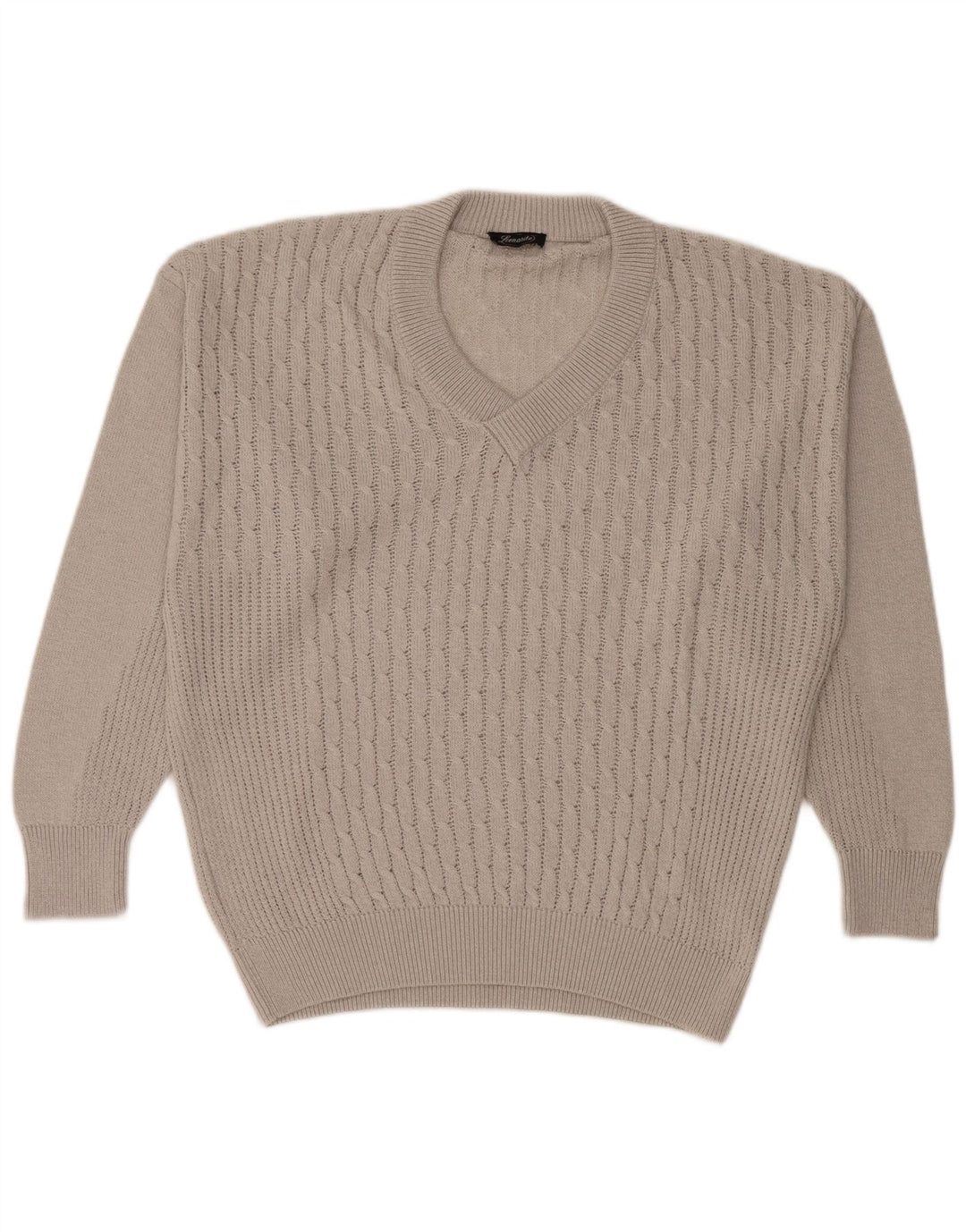 LEONARDO Herre V-hals sweater XL Grå Bomuld