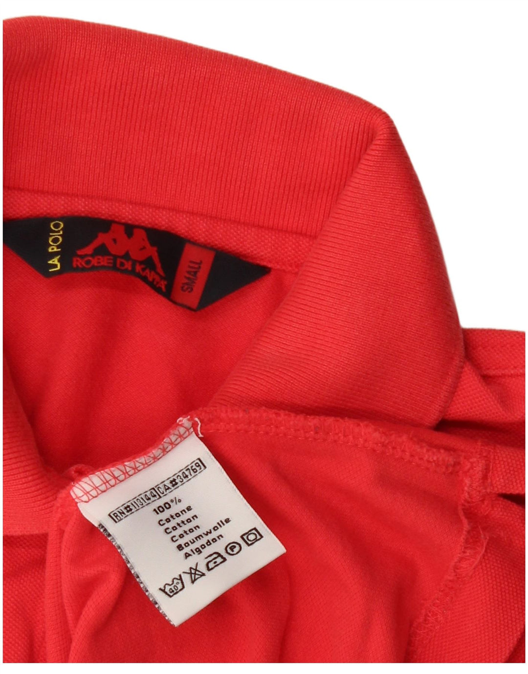 Kappa Dame Polo Shirt UK 10 Lille Rød Bomuld