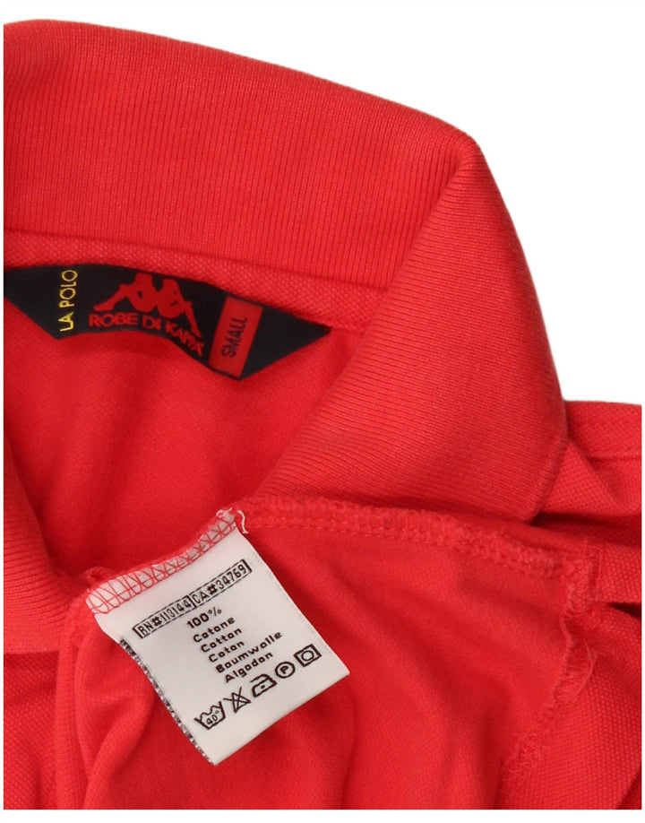 Kappa Dame Polo Shirt UK 10 Lille Rød Bomuld