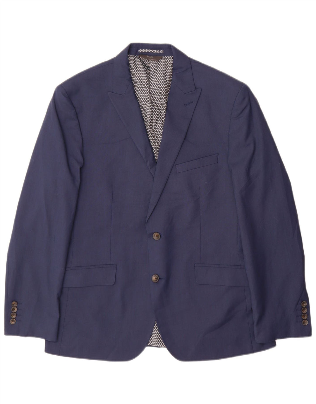 Marks & Spencer Herre 2-knaps blazerjakke UK 42 Stor marineblå polyester