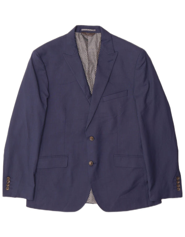 Marks & Spencer Herre 2-knaps blazerjakke UK 42 Stor marineblå polyester