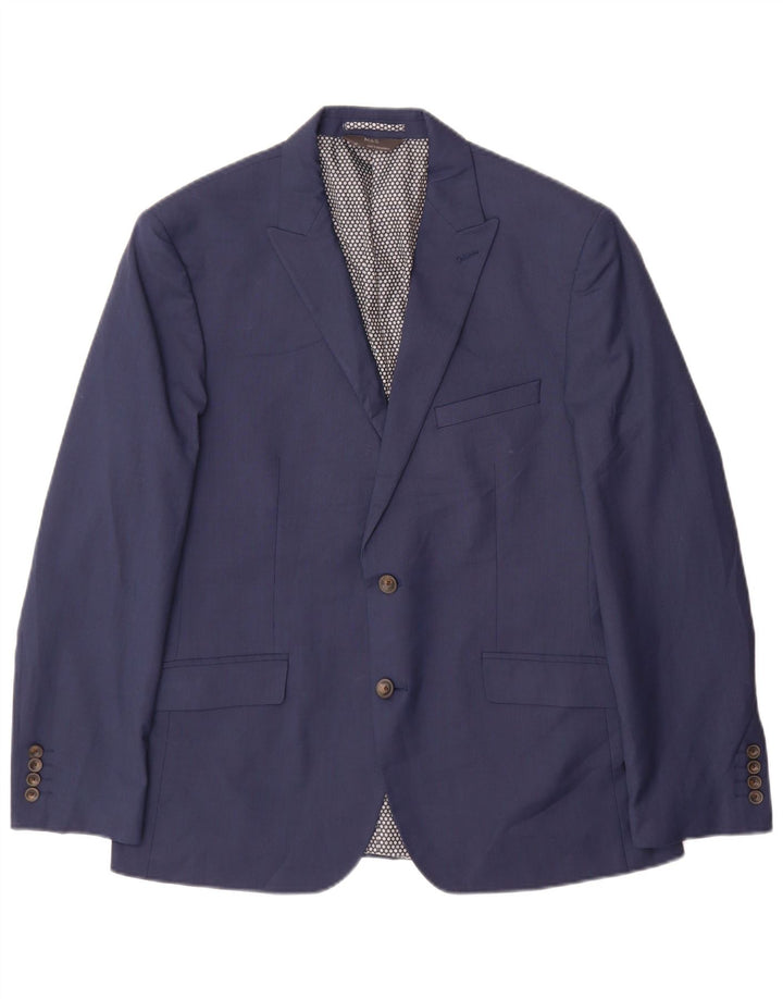 Marks & Spencer Herre 2-knaps blazerjakke UK 42 Stor marineblå polyester