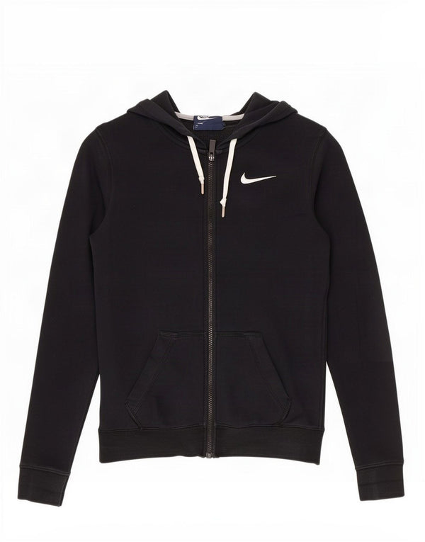 Nike hættetrøje med lynlås til kvinder UK 6 XS Sort bomuld