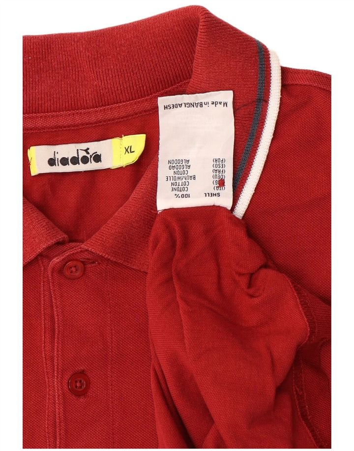 Diadora herre poloshirt XL rød bomuld