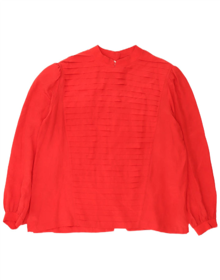 Vintage dameskjorte bluse EU 42 Stor rød silke