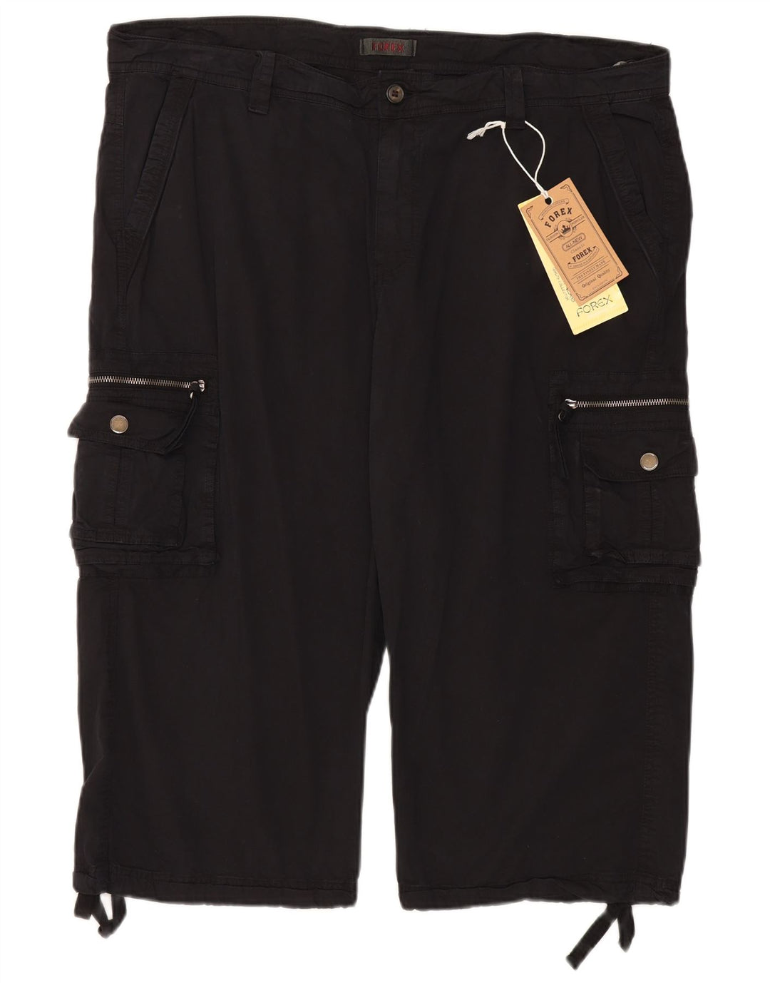 Forex Herre Cargo Shorts W40 XL Sort Bomuld