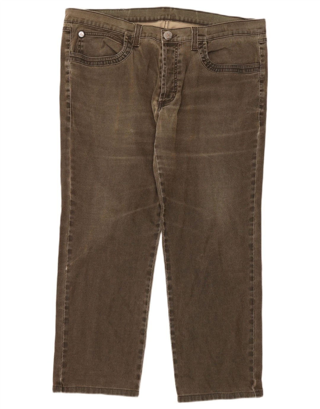 ICEBERG Straight Jeans til mænd W38 L27 Khaki Bomuld