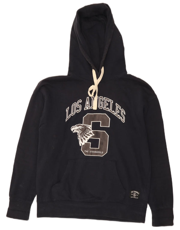 The Stronghold Herre Los Angeles Grafisk Hoodie Jumper Medium Navy Blue