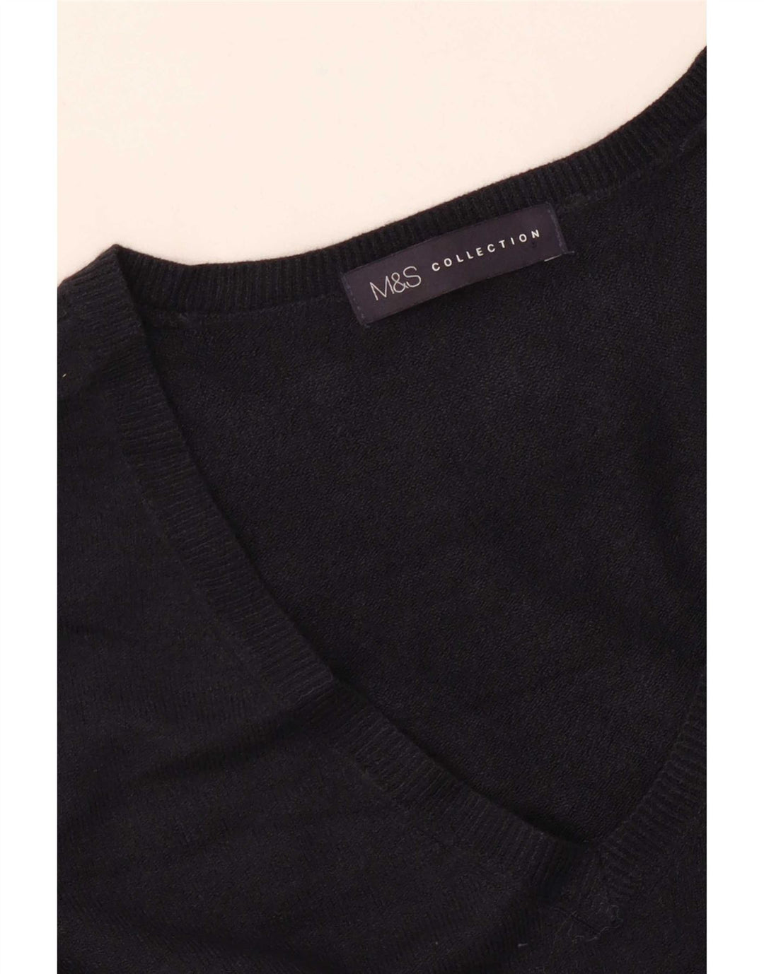 Marks & Spencer Dame V-hals sweater UK 16 Large Navy Blue