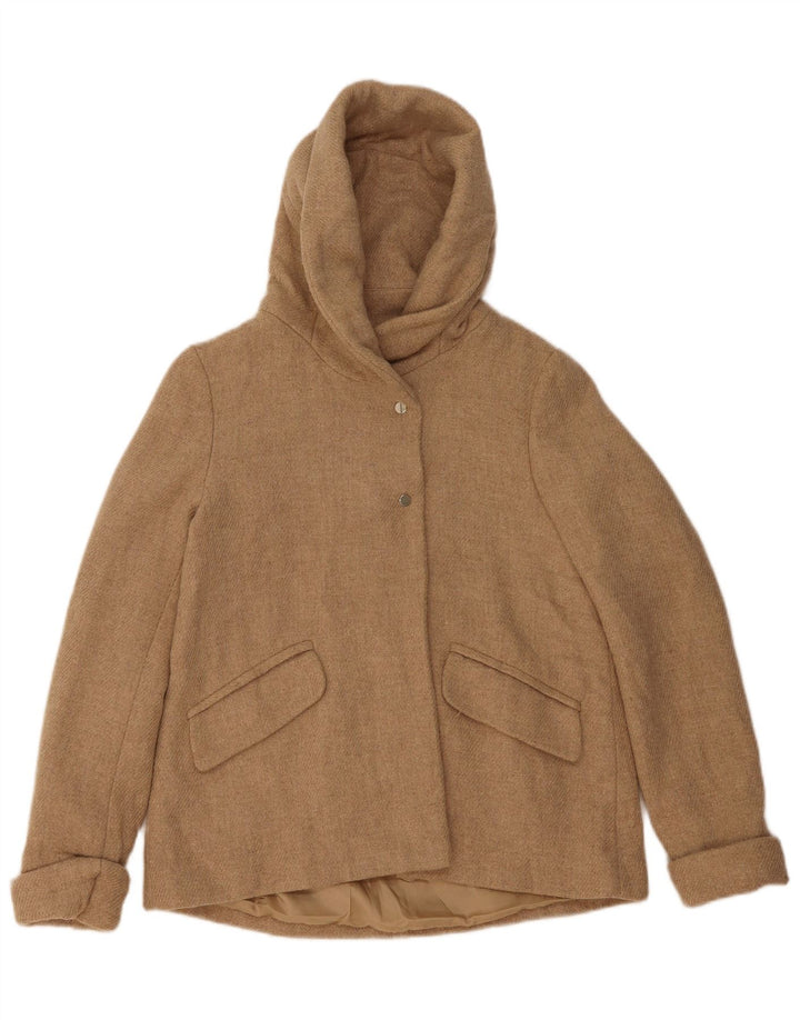 Zara Bomberjakke med hætte til kvinder UK 6 XS Beige Uld